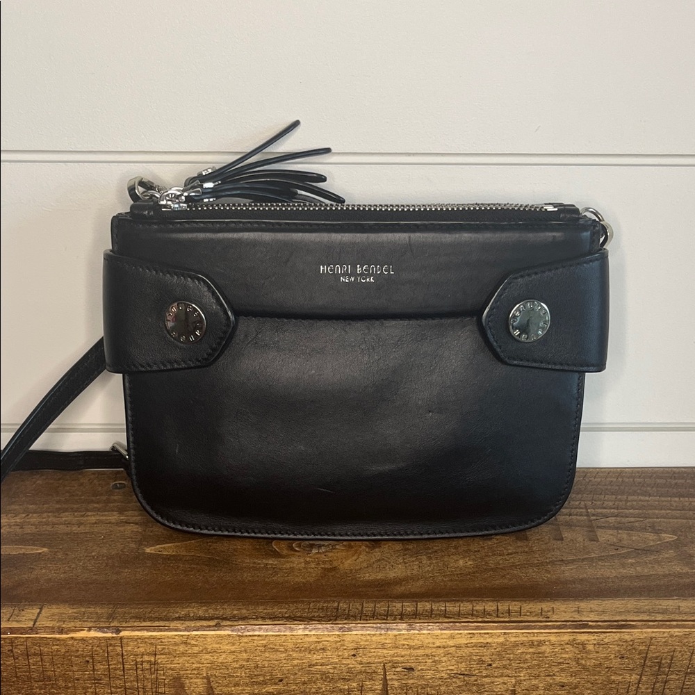 Henri Bendel Black Leather Crossbody Bag